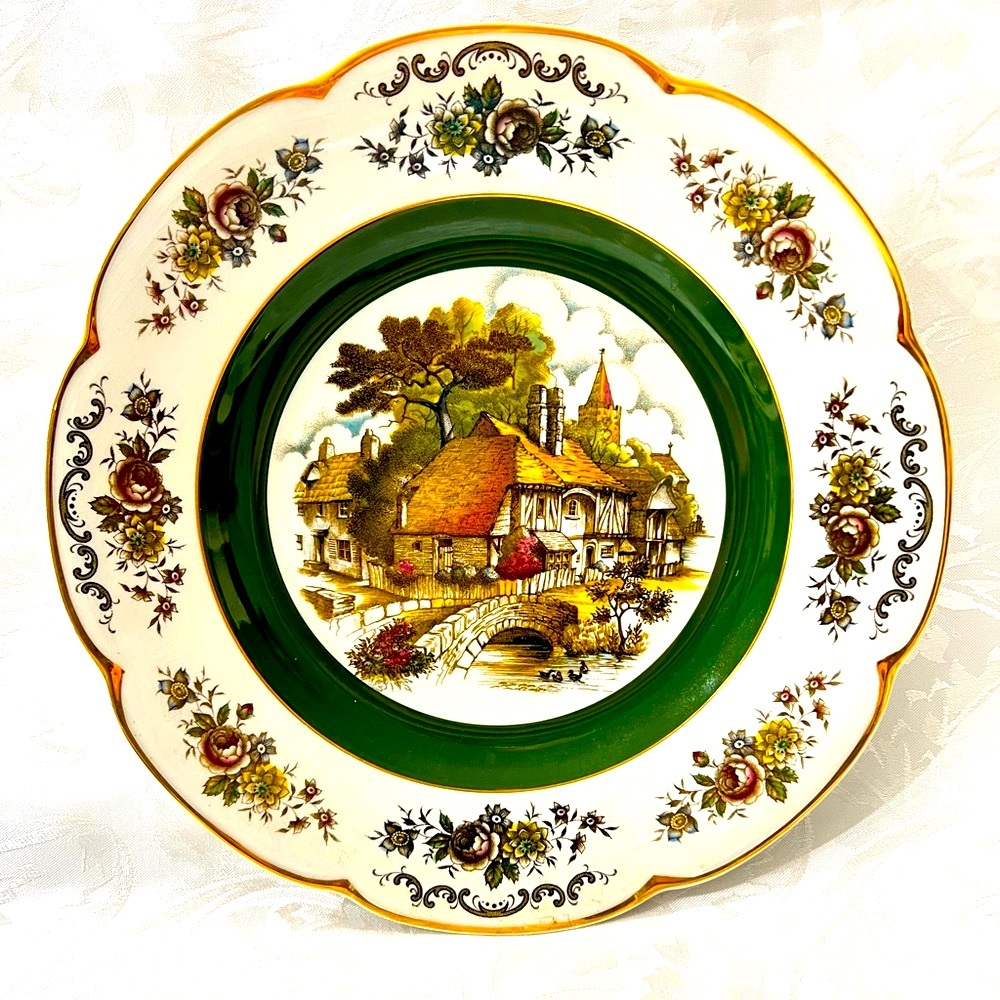 4pc Vintage Ascot ironstone plate set (4)